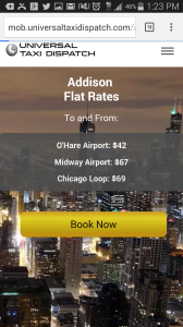 Universal Taxi's Mobile site