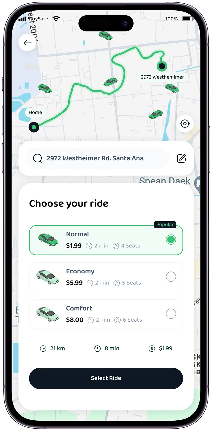 Pick up taxi service app